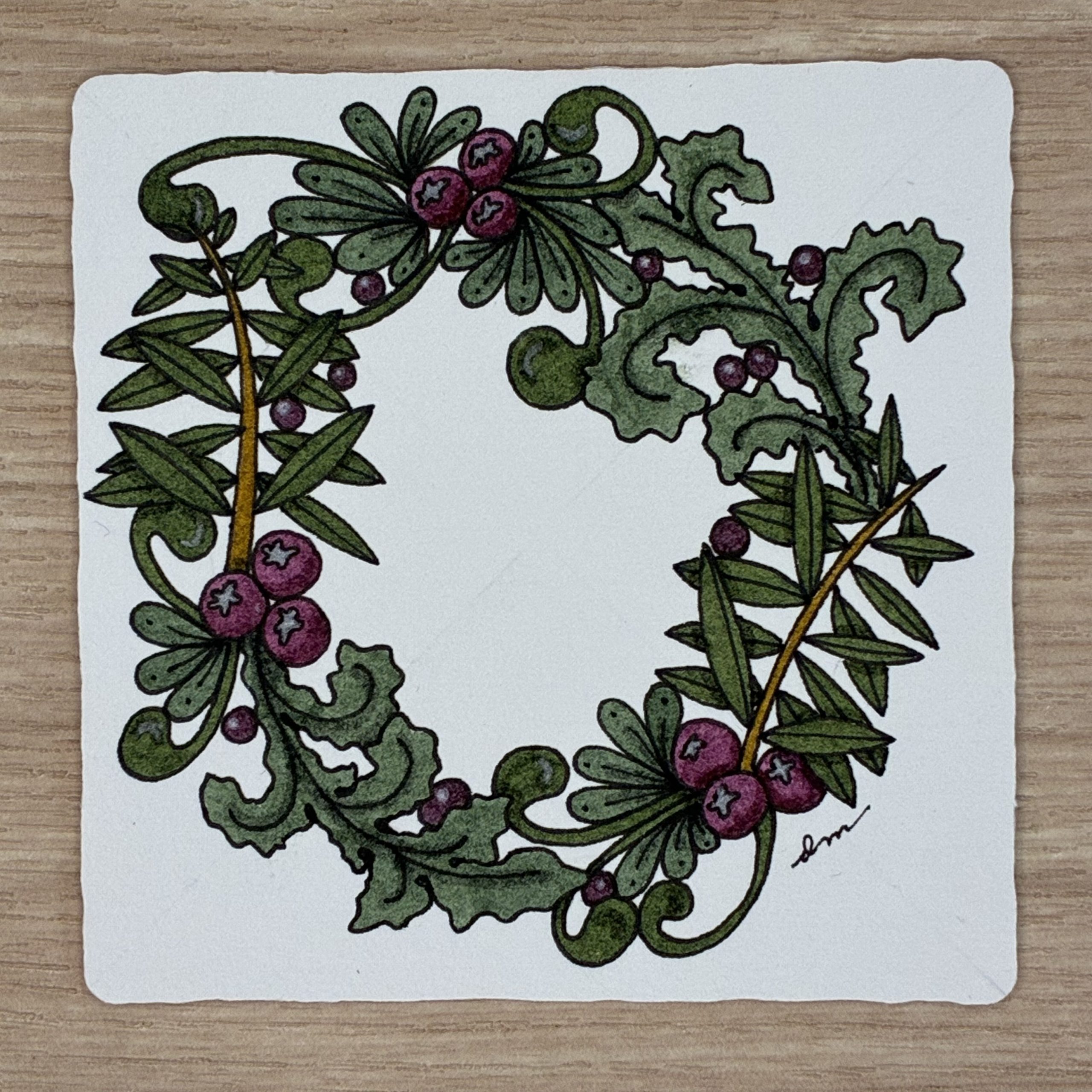 Live Zentangle Class (Evening): Winter Wreath